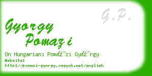 gyorgy pomazi business card